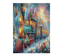 Christmas Train 500 Piece Jigsaw Puzzle for Adults Science Fiction Jigsaw After School Activity for Teens Stress Buster Whimsical Gift Idea Stylish Home Decor 500 PCS