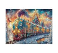 Christmas Train 500 Piece Jigsaw Puzzle for Adults Science Fiction Jigsaw Family Board Game Night Add On Whimsical Colourful Design Home Decor 500 PCS