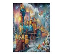 Christmas Train 500 Piece Jigsaw Puzzle for Adults Science Fiction Meditation Aid Mindful Practice Detailed Design for Yoga Enthusiasts 500 PCS