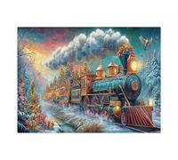 Christmas Train 500 Piece Jigsaw Puzzle for Adults Teens Science Fiction Jigsaw After Work Leisure Brainteasing Puzzle for Colleagues Stress Buster 500 PCS