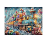 Christmas Train 500 Piece Pack DIY Jigsaw Puzzle Science Fiction Collectors Cognitive Development Educational Decorative Puzzle Gifts for Adults High-grade Cardboard 500 PCS