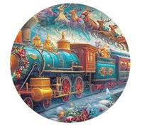 Christmas Train 68 Piece Circular Puzzle Science Fiction Animal Shape Learning Through Play Educational Puzzle for Kids & Adults Idea Home Decor 68 PCS