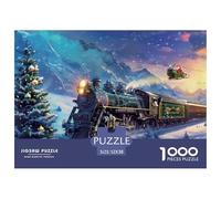 Christmas Train Adventure Premium Cardboard Fun Relaxing Game, Great for Unwinding, Reducing Pressure And Enjoying Life 52x38cm/1000pcs