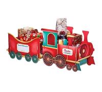 Christmas Train Box -11.81 inches Gift Container, Holiday Countdown Storage, Decorative Organizer | Reusable Festive Holder for Treats, Toys, Daily Surprises, Kids Christmas Display