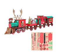 Christmas Train Building Model, Wooden Display Set, Winter Table Decor Activity for Creative Household Evenings, Festive Statement Piece Wooden Christmas Train Model Holiday Assembly Set Festive Decor