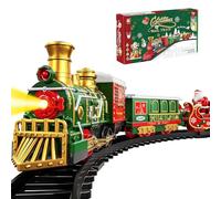 Christmas Train, Christmas Train Set with Light & Sounds, Train Set Under Xmas Tree, Electric Train Sets for Kids, Toy Train Sets Gift for 3 4 5 6 Years Old Kids Boys Girls (With Music Light)