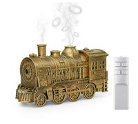 Christmas Train Diffuser, 300ml Train Humidifier with Jellyfish Mist, Quiet Polar Express Train Diffuser with Night Light, Steam Train Essential Oil Diffuser for Home Bedroom Decor，B