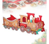 Christmas Train Gift Box, Christmas Presents Trains, Festive Cardboard Toy Train, Gingerbread Style Gift Storage, for Presents & Treats, Holiday Decoration for Kid Adult
