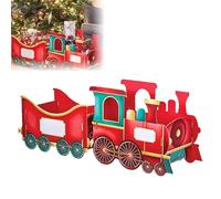 Christmas Train Gift Box - Holiday Decoration Set with Easy Assembly for Festive Home and Gift Giving Joy (A-Red)