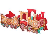 Christmas Train Gift Holder Gingerbread Style Cardboard Decorative Train For Festive Present Display