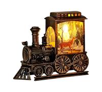 Christmas Train Lantern - Christmas Train Resin Statue | Lighted Christmas Train Desk Ornament | Christmas Train Small LED Figure For Desks | T Resin Bedrooms