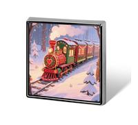 Christmas Train Lapel Pin Fashion Brooch Pin Cute Button Badges Square Button Pins Enamel Pins Metal Pinback for Hat Shirt Clothing Bags Decoration
