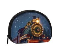 Christmas Train prin Prints Coin Purse Shell Mini Pouch Wallet Change Bag for Women Girls Kids