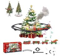 Christmas Train Set,2 in 1 Hanging Around The Tree Train Toys with Water Steam,Sounds & Lights, Model Trains Set for Under The Xmas Tree,Railway Kit Xmas Gifts for All Ages,Christmas Decoration(set)