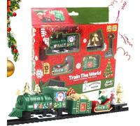 Christmas Train Set Battery Operated,13Pcs Electric Train Around Tree Toy | Festive Carriage Figurines,Working Headlight Effect,Complete Track Set,Holiday Tree Decoration,Parent-Child Bonding Activity