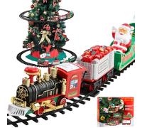 Christmas Train Set, Electric Train with Track Sound and Light Interactive Toy for Kids Holiday Tree Decoration