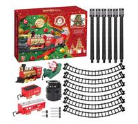 Christmas Train Set, Home Decor Lights, Sound Music Engine Train with Festive Design, Holiday Display Accessory with Moving Parts, Christmas Toy for Living Room Bedroom Playroom Fireplace Mantel Bar