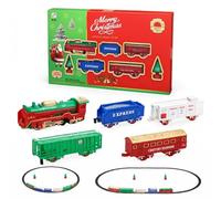Christmas Train Set, Lights & Realistic Sounds, Battery-Operated Fits Under Your Christmas Tree (Large)