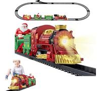 Christmas Train Set with Light/Smoke/Sound/Music, Toy Train Set Around Under The Christmas Tree, Electric Trains Toys for Boys & Girls,Xmas Gift for Kids Aged 3 4 5 6 7 8 Years Old (1set)