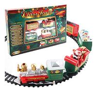 Christmas Train Set With Light & Sound, Smoke Effect - Electric Train for Around the Tree, Toy Set for Kids