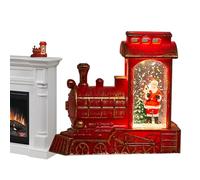 Christmas Train Snow Globe - 6" Musical Winter Village Globe, Battery Operated Santa Claus Ornament, Swirling Glitter Snowfall Scene | Festive Holiday Decor for Home Board Display