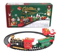 Christmas Train Track Set,Electric Railway Train Toy, Classic Mini Santa Claus Trains Ornament Under Tree Decoration for Kids,Electric Trains Sets Gift for Boys Girls 3+ Years Old
