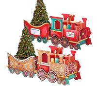 Christmas Train, Trains, Santa Gift Train, Deliver Holiday Cheer in Style, Christmass Santa Present Trains for Gifts Candy Stocking Stuffers,Thanksgiving Storage Decoration (A+B)