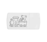 'Christmas Train with Teddy Bear' Pill Box with Tablet Splitter (PI00035104)