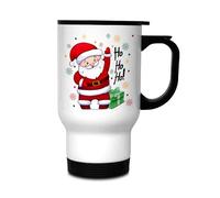 Christmas Travel Mug | Festive Thermal Stanley Mug for Hot Drinks, Tea, or Coffee | Xmas Santa, Ho Ho Patterns | Reusable & Insulated Ideal Christmas Gifts for Men, Women & Kids (14oz)