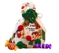 Christmas Treat Bag, Reusable Fabric Goodie Bag, Christmas Storage Bag, for Stocking Fillers, Seasonal Decorators, Family Parties, Chocolate, Crafts, Fruits