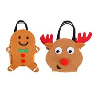 Christmas Treat Bags 2 Pieces Felt Reusable Pouches