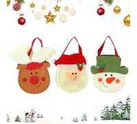 Christmas Treat Bags - 3 Piece Party Supplies with Handle,Felt Christmas Candy Bag,for Children Teachers Holiday Winter Decoration Shopping Cookie Small Toys