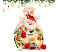 Christmas Treat Bags - 5.71x3.74in Holiday Wrapping Pouch for Chocolates, Multifunctional Nuts with Drawstring Closure, Party Favor Gift for Small Toys, Red Green Design, Bulk Pack