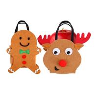 Christmas Treat Bags | Felt Reusable Pouches | Christmas Candy Bags with Handles,for Pastries Biscuits Food Chocolates Lollipops