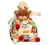 Christmas Treat Bags, Holiday Party Favor Pouches, Festive Wrapping Bags for Chocolates Nuts Gummies Lollipops Small Toys, Decorative Gift Sacks with Easy Closure, 5.71x3.74x10.04 Inches