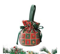 Christmas Treat Bags - Large Holiday Party Favor Sacks for Kids & Adults, Festive Wrapping Pouches with Drawstring Closure, Goody Bags for Snacks, Candy & Stocking Stuffers