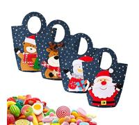 Christmas Treat Bags - Set of 4 Jean Bags for New Year's Eve, Decorative Stencils for Beers, Cakes and Chocolates - Birthday Party Role Play