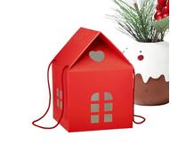 Christmas Treat Box - House Shape Paper Gift Box | Party Favour Boxes for the Holidays - For Chocolate Holiday Party Favours Stocking Filler Family Reunion Department