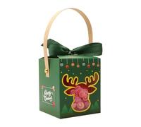 Christmas Treat Boxes | Wrapping Container with Window and Handle,Holiday Party Favor Boxes | for Chocolate Handicrafts Fruits Party Favors Stocking Stuffers Teachers Students Event Planners