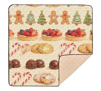 Christmas Treats Pattern Soft Foam Baby Playmat for Indoor Outdoor One-Piecing Tummy Time & Crawling Mat for Newborns Babies Infants Toddlers, 50'' x 50''