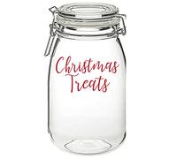 Christmas Treats - Vinyl Sticker Decal Label Transfer for Jar, Container. Party, Sweets, Chocolates, Gift Bag, Box (Small - 3cm Tall Capital Letter Height, Red)
