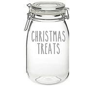 'Christmas Treats' - Vinyl Sticker Decal Label Transfer for Jar, Container. Party, Sweets, Chocolates, Gift Bag, Box (Large - 6cm Tall Capital Letter Height, Hot Pink)