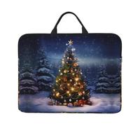 Christmas Tree 14 Inch Printed Laptop Sleeve, 600d Oxford-Cloth Shockproof Laptop Case With Thickened Pearl Cotton,Waterproof Portable Laptop Handbag Cover