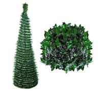 Christmas Tree - 150cm Tree, Easy Storage | PET Iron Backyard Festival Decorations with Vertical Compression, Artificial Christmas Trees for Yard Porch Patio Winter Holiday Party Decoration