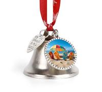 Christmas Tree 2024 Bell Ornament-Festive Holiday Decoration,Colorful Flip Flops Beach Ball Christmas Bell Ornament,Christmas Ornament Bells for Christmas Tree Home Decoration