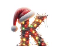 Christmas Tree 26 Letter Hanging Xmas Pendant DIY Craft Ornaments, Flat 2D Acrylic A to Z Ornament Letters Decorative Hanging Acrylic Alphabet Letters for Christmas Tree Decor