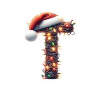 Christmas Tree 26 Letter Hanging Xmas Pendant DIY Craft Ornaments, Flat 2D Acrylic A to Z Ornament Letters Decorative Hanging Acrylic Alphabet Letters for Christmas Tree Decor