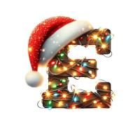 Christmas Tree 26 Letter Hanging Xmas Pendant DIY Craft Ornaments, Flat 2D Acrylic A to Z Ornament Letters Decorative Hanging Acrylic Alphabet Letters for Christmas Tree Decor