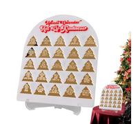 Christmas Tree - 2D Acrylic Countdown Calendar 24 Days Holiday Ornament | Christmas Tree Desk Decorative Display Stand for Home Living Room Decor
