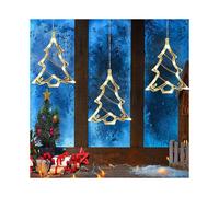 (Christmas Tree) 3 Pack Christmas Indoor Window Light Decoration - Warm White Backdrop String Lights for Outdoor Indoor Home Bedroom Wedding Party Holiday Wall
